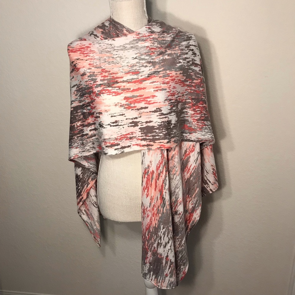 Chicos versatile poncho wrap pink multicolor one size fits all cape